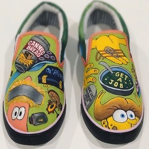 CUSTOM SPONGEBOB SQUAREPANTS SLIP-ONS